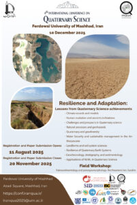 Poster of the 4th International Conference on Quaternary Science 2025 at Ferdowsi University of Mashhad, Iran – Resilience and Adaptation Theme